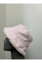 Pink Women's Plush Bucket Style Fisherman Bucket Hat (Standard with Lining Inside) - 3