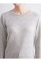 Alita City Lcw Grace Gray Oval Neck Striped Women's Knitwear Sweater - 3
