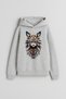 Native American Cat Printed Boys Girls Kids Grey Hooded Hoodie Sweatshirt Hoodie
