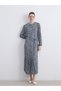 Özmarka New Season Crew Neck Floral Pleated Dress