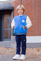 Arma Embroidered Sleeves Faux Leather Cashmere College Jacket