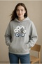 Flowered Bike Printed Oversize Unisex Women/Men Hooded Sweatshirt