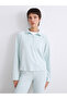 Alita City Lcw Vision Turquoise High Neck Oversize Women's Sweatshirt with a Difference