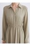 Vizyon New Season Plus Size Textured Waist-Slit Shirt Dress - 7
