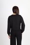 Crew Neck Crop Fit Black Modal Sweat - 5