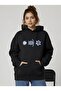 Oversize Unisex Women'S/Men's Hooded Sweatshirt with Turtlebeast Flower Print