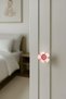 5 Pieces Pink Daisy Children's Room Furniture Handle Set - Single Screw Cabinet and Drawer Handles - 3