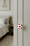 5 Pcs Soccer Ball Kids Room Furniture Handle Set - Polyester - Single Screw Cabinet and Drawer Handles - 4