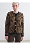 Crew Neck Patterned Women's Knitwear Cardigan