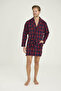 Men's Single Robe Plaid Patterned - 7