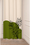 Leaf Vase Bohemian Minimalist Beige Cream Patterned Special Design Digital Printed (Single Wing) Stylish Background Curtain