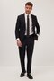 Men's Slim Fit Mono Collar Lycra Flexible Fabric Black Suit