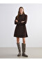 Brown Polo Neck Mini Dress - 3