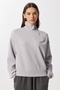 Soft Textured Side Zipper Modal Sweatshirt Lub0250 Stone Gray - 3