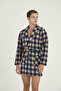 Men's Single Robe Plaid Patterned - 4
