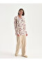 Beige Choker Neck Floral Blouse from Plus-Store - 4