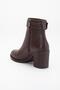 Brown Women's Heeled Boots Faux Leather Terrmo Sole Flat Bottom - 5