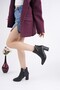 Forti̇s Pointed Toe Buckle Detailed Zippered Thick Heeled Women's Boots - 5