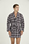 Men's Single Robe Plaid Patterned - 8