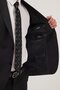 Men's Regular Fit Stretchy Lycra Fabric Mono Collar Black Suit with Flap Pockets - 7