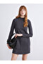 Black Half Turtleneck Mini Dress - 2