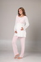 Women's Pink Double-Breasted Lace Maternity Pajamas Set 3-Piece Set - 4