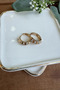 Steel Stone Crossing Ring Earrings