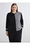 Black V-Neck Striped Women's Knitwear Sweater from Plus-Store - 2