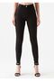 Women's Black Skinny Jean High Waist Non-Fading Pants - 3