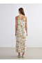 Özmarka New Season V-Neck Patterned Dress - 4