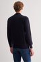 Navy Blue Half Turtleneck Long Sleeve Pocketless Comfort Fit Classic Cotton Knitwear Sweater 1012255208 - 5