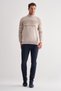 Beige Half Turtleneck Long Sleeve Pocketless Comfort Fit Cotton Knitwear Sweater 1012255213 - 2