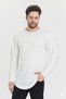 Wide Collar Oval Cut Stripe Detailed Long Sleeve T-Shirt - 6