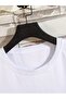 Women's Black and White Oversize T-Shirt with'Happiness' Print - 4