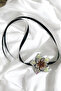 Shiny Stone Flower Choker Necklace - 2