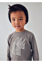 Printed Long Sleeve T-Shirt for Ages 4-10 - Gray - 2