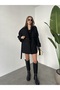 Double-Breasted Oversize Lined Pocketed Belted Cashmere Coat - 3