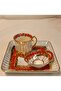 Arni̇ Porcelain Hand Painted Single Person Coffee Cup Set - 6