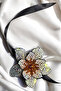 Shiny Stone Flower Choker Necklace - 4