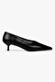 Women's Corin Black Leather Short Heeled Stiletto - 2