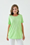 Women's Green Plus Size Basic T-Shirt Short Sleeve Comfortable Fit Soft Fabric Top Loi̇25-Pk1073 - 2