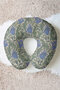 Vintage Floral Pattern Cotton Neck Pillow - Classic Blue Green Soft Travel Pillow - 3