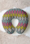 Ethnic Patterned Cotton Neck Pillow - Colorful Geometric Modern Adult Travel Pillow - 7