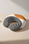 Modern Geometric Striped Neck Pillow - Retro Style Cream Black Tan Travel Pillow - 2
