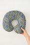 Vintage Floral Pattern Cotton Neck Pillow - Classic Blue Green Soft Travel Pillow - 7