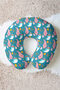 Cute Sea Creatures Cotton Neck Pillow - Turquoise Pink Colored Travel Pillow