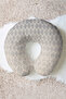 Moroccan Patterned Cotton Neck Pillow - Stylish Gray Cream Color Soft Travel Pillow - 7