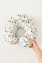 Cute Giraffe Themed Cotton Neck Pillow - Kids & Adults Pastel Yellow Pink Travel Pillow - 4