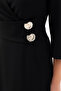 Women's Black Slim Fit Belt Detail Satin Event Dress - 4