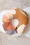 Abstract Pastel Colored Cotton Neck Pillow - Natural Tones Modern Design Soft Travel Pillow - 6